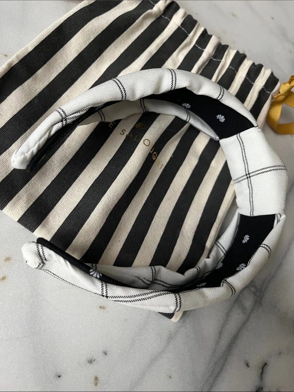 Lele Sadoughi Black and White Plaid Headband